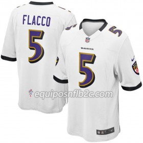 Camiseta Hombre NFL Baltimore Ravens Joe Flacco 5 Nike Blanco